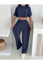 Women's Two Piece Lounge Set – Crop Top and Wide Leg Pants – Summer Casual Sports Set - 3