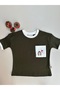 Hedgehog Embroidered Pocket Oversize T-Shirt - Khaki 100% Cotton - 3