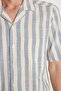 Men's Regular Fit Classic Cut Short Sleeve Apaş Collar Striped Pocket 100% Cotton Shirt - 3