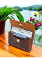 Genuine Leather Handmade Men's Card Holder Wallet - Stitched Detail - 6