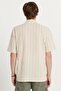Men's Regular Fit Classic Cut Short Sleeve Apaş Collar Striped Pocket 100% Cotton Shirt - 5