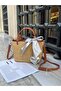 Tan Straw Women's Heart Charm Hand and Shoulder Bag - 3