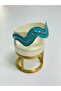 Ocean Waves Theme Turquoise Enamel Inlaid Steel Bracelet