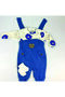 Bear Embroidered Baby Boy Salopet Set of 3 – Bodysuit, Salopet and Socks - 3