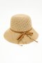 Women's Natural Color Straw Look Summer Beach Hat – Leather Ribbon Detail 24740-15 - 3