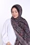 Burgundy Ethnic Pattern Summer Scarf – Border Detail - 6