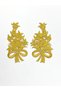 Gold Glitter Iron-On Embroidery Applique/Glitter Applique Set of 2 # 1