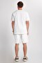 Relax Fit Comfortable Cut 100% Cotton Lightweight Thick Special Design Men's Ecru Shorts T-Shirt Set - 5