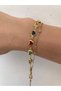 Steel Color Stone Heart Patterned Double Look Dorika Stone Shiny Bracelet - 2