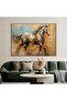 لوحة جدارية قماشية كانفس تصميم حصان عربي بإطار مجوف إطار بني، 60×90 سم - 3