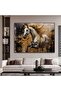 لوحة فنية جدارية قماشية كانفس بتصميم إسلامي بإطار مجوف فضي، 120×80 سم - 5