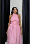 Pink Criss Tie-Detail Halter Dress - 4