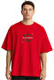 Printed Oversize T-Shirt - Men's Streetwear T-Shirt Red
