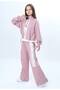Girl's 2 Thread Half Zipper Garnished Tracksuit Set 100% Cotton Comfortable Fit - 3