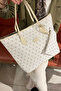 Cream Patterned Vegan Leather Large Shoulder/Arm Bag – Everyday Use & Capacity - 4