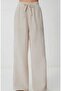 Striped Muslin Wide Leg Trousers Beige Striped - 3