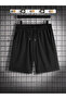 Men's Black 2-Piece Oval Suit T-Shirt & Shorts Combed Cotton Fabric Straight - 3