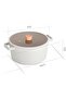 Fika,Cooking Pot,24cm,integrated handle,Glass lid with wood Knope,Suitable all Stove kind,Sand Color - 4