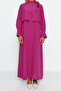 Pink Tie-Detail Collar Woven Dress TCTSS23EB00283 - 4