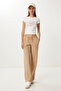 Women's Camel Soft Loose Knitted Trousers Ub00437