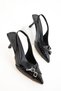Black Patent Leather Women's Classic Heeled Shoes 20781 - 5
