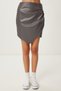 Women's Gray Asymmetrical Mini Faux Leather Skirt Gp00030 - 4