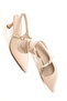 Beige Patent Leather Women's Classic Heeled Shoes 20799 - 6