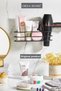 Bathroom Accessories Bathroom Organizer Adhesive Hair Dryer Blow Dryer Organizer Shelf Black