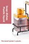 Clear Wood Detailed Bleach and Liquid Soap Dispenser with Metal Stand Bathroom Set-Sponge Gift - 3