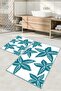 Digital Printed Washable Non-Slip Base Starfish Bath Mat Toilet Set - 6