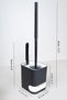 2 Piece Bathroom Set - Adhesive Toilet Paper Holder with Container, Bathroom Cleaning Toilet Brush, Black - 6