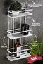 3-Tier Adhesive Bathroom Shower Shelf – Adjustable Crystal Shelf (Stick-On/Screw-On) White-White - 2