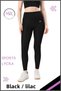 Women's High Waist Recovery Sports Tights Black / Lilac Stripe Detailed Lycra Diver 1041 - 5