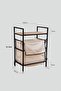 Multi-Purpose Bathroom Organizer Shelf Dirty Laundry Basket Metal Wooden Bathroom Shelf Basket - 4