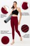 Women's Burgundy High Waist Double Pocket Compact Sports Leggings - 5