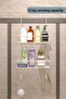 Hangable Luxury Bathroom Shelf With Hook Shampoo Holder Stainless Shower Cabin Rack Hanging Without Punching Shower Rack BEIGE - 4