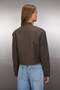 Brown Fitted Mold Faux Leather Slim Jacket Coat Twoaw26Mo00009 - 8