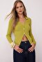 Wardrobe Essentials Yağ Yeşili Fitted/Vücuda Oturan Merserize Görünümlü Triko Hırka TWOAW26HI00113 - 5