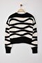 Siyah Oversize/Geniş Kalıp Renk Bloklu Triko Hırka TWOAW26HI00164 - 6