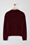 Burgundy Wool Basic Polo Neck Knitwear Cardigan |   Twoaw26Hi00084 ​​ - 6
