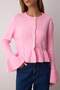 Pembe Yumuşak Dokulu Peplum Triko Hırka TWOAW26HI00114 - 3