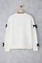 Ecru Ribbon Detail Oversize/Wide Fit Thick Knitted Sweatshirt Twoaw25Sw00069 - 7