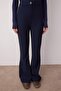 Lacivert İspanyol Paça Flare Bootcut Dokuma Kumaş Pantolon TOFAW19BB0581 - 3