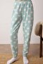 Mint Kalpli Kedi Nakışlı Uyku Bantlı Polar Kışlık Örme Pijama Takımı THMAW21PT0669 - 4