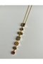 7 Element Color Stone Y Necklace Model Gold Steel - 3