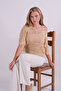 Knitwear Blouse Summer Pullover Lace Openwork Ethnic Pattern Bat Sleeve Boat Neck Pareo Women's Blouse - 8