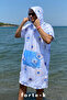 Surf Summer Poncho Hooded Bathrobe Beach Towel(Live Free) Summer - 3