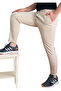 Jagger Pants Classic Lycra Lace Detailed Men's Beige Jogger Fabric Trousers