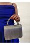 Women's Laser Platinum Smoked Evening Dress Clutch Chain Strap Hand Wedding Engagement Night Shoulder Bag