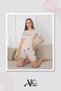 Women's Pajama Set Summer Comfortable Heart Patterned Skin Color Cotton Shorts Combination